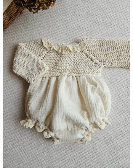 Pelele punto y bambula 2