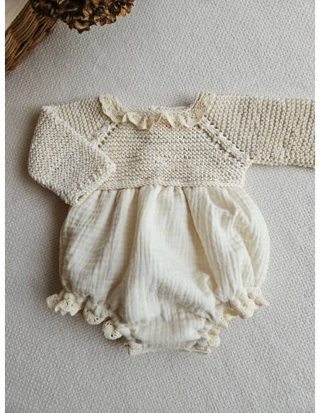 Pelele punto y bambula Pelele punto y bambula