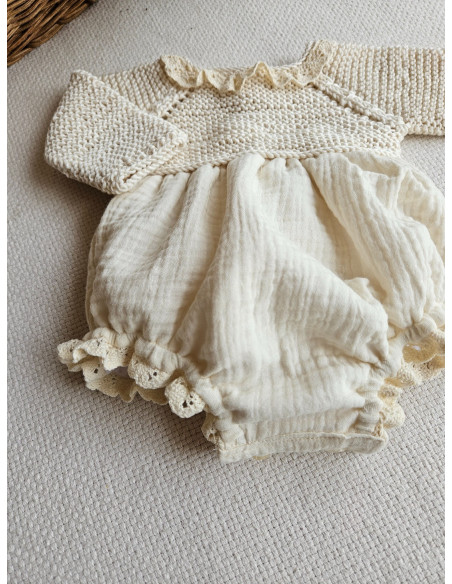 Pelele punto y bambula Pelele punto y bambula