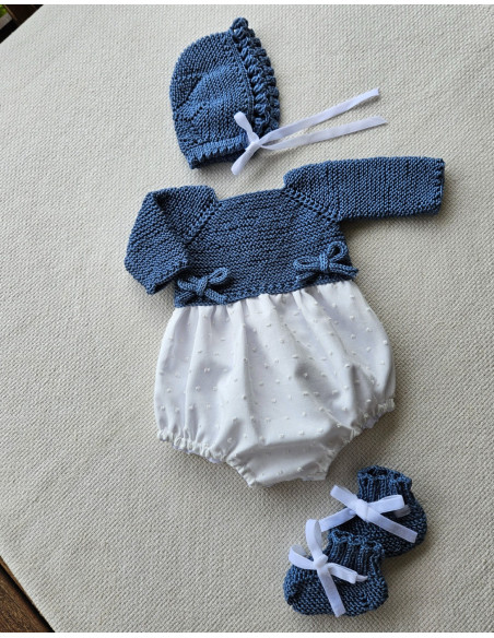 Conjunto Pelele punto y plumeti Conjunto Pelele punto y plumeti