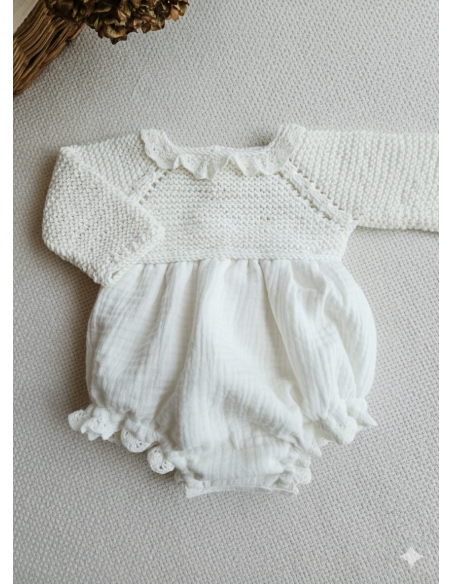 Pelele punto y bambula Pelele punto y bambula